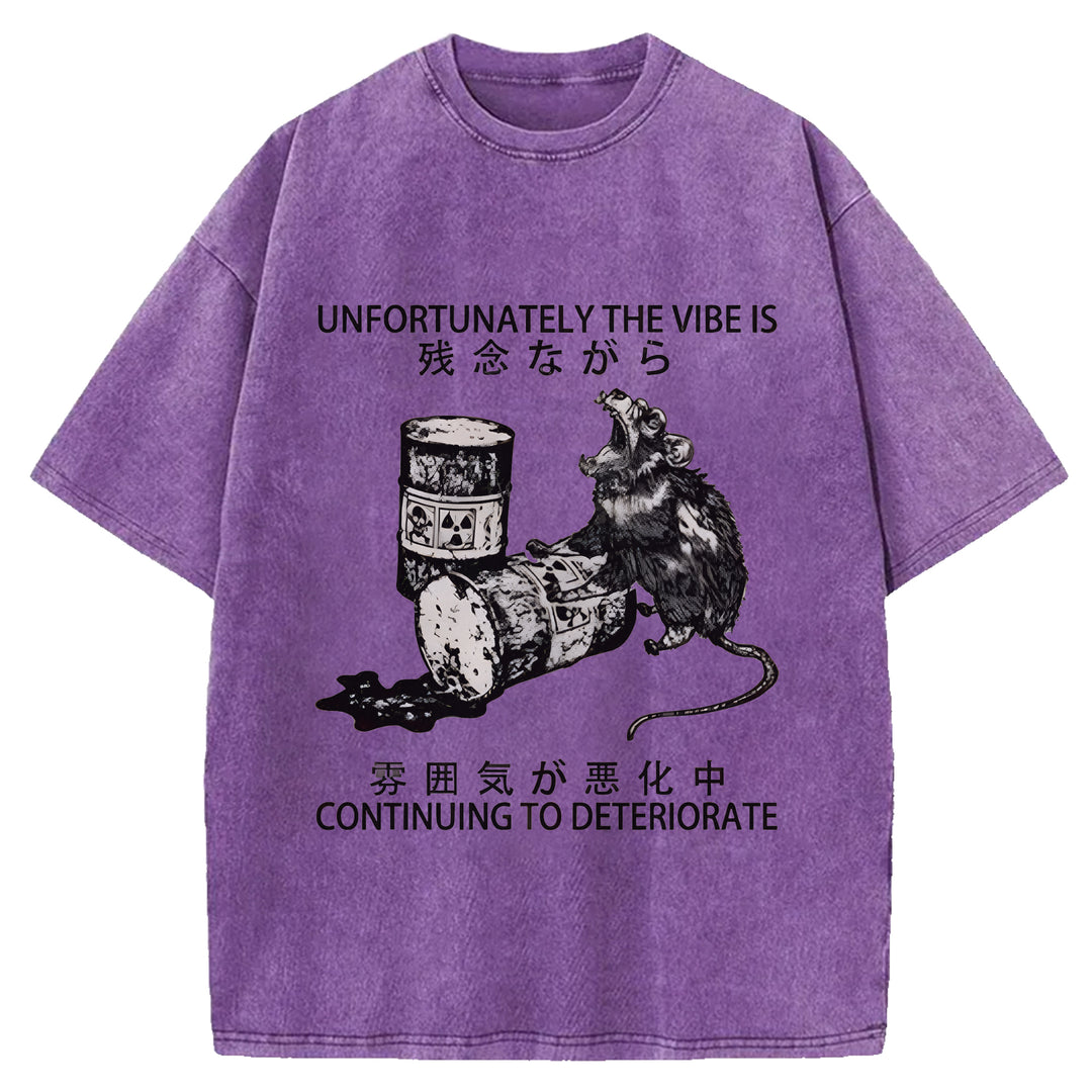 CONTINUING TO DETERIORATE Washed Crew Neck T-shirt