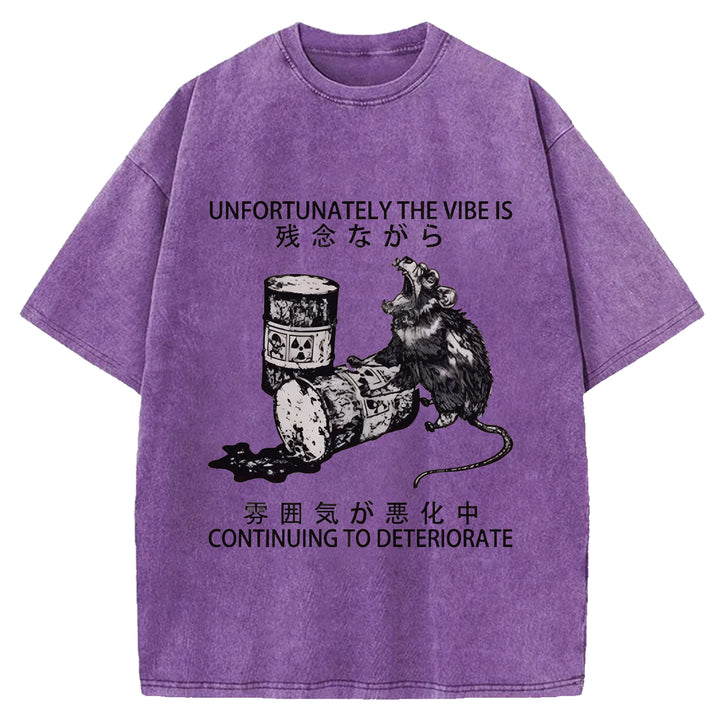 CONTINUING TO DETERIORATE Washed Crew Neck T-shirt