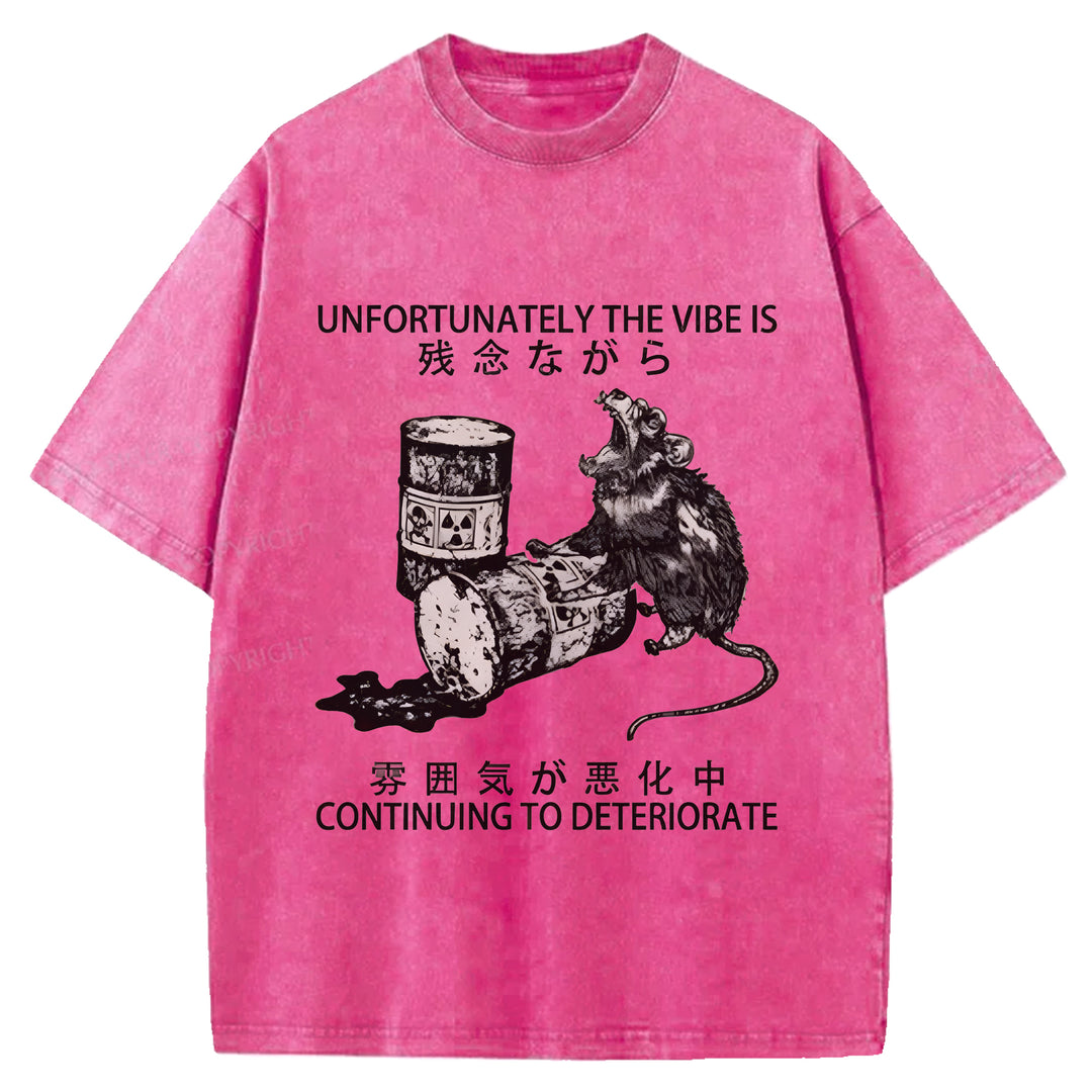 CONTINUING TO DETERIORATE Washed Crew Neck T-shirt