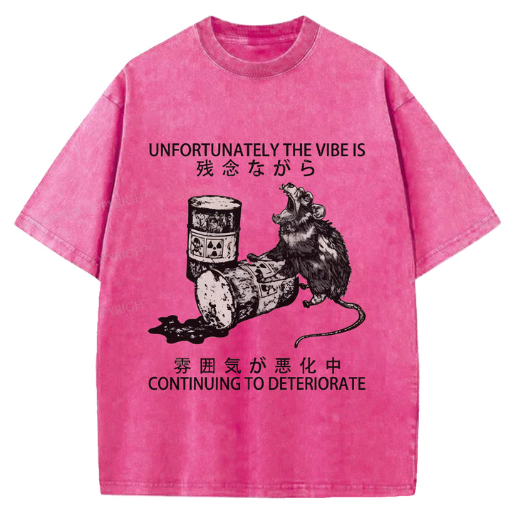 CONTINUING TO DETERIORATE Washed Crew Neck T-shirt