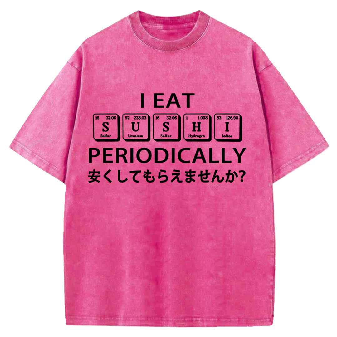 Regular Sushi Discounts Washed Crew Neck T-Shirt
