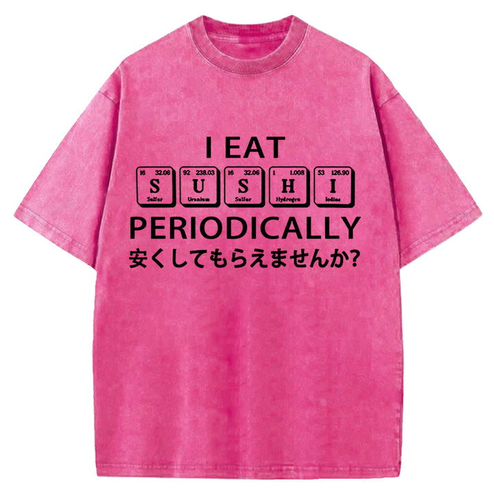 Regular Sushi Discounts Washed Crew Neck T-Shirt