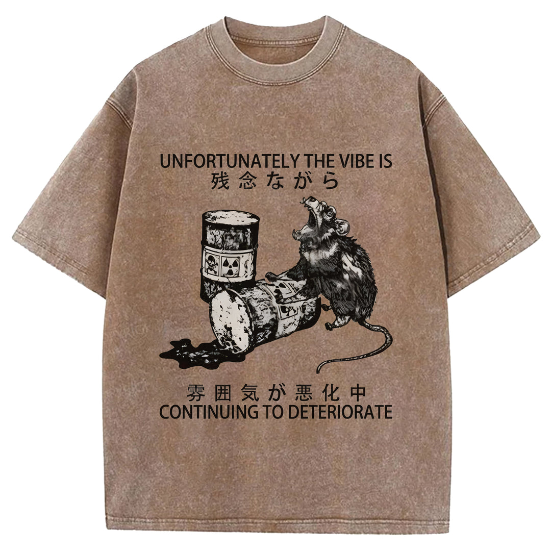 CONTINUING TO DETERIORATE Washed Crew Neck T-shirt
