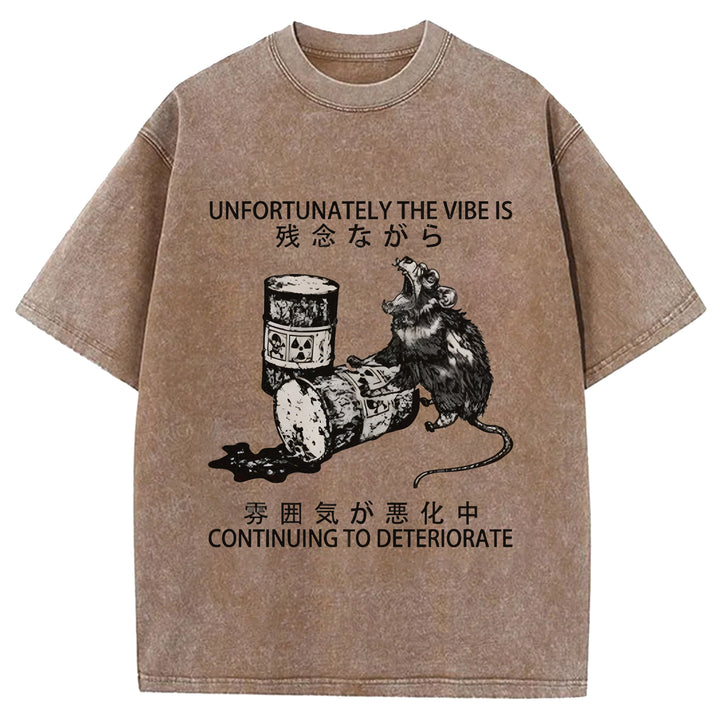 CONTINUING TO DETERIORATE Washed Crew Neck T-shirt
