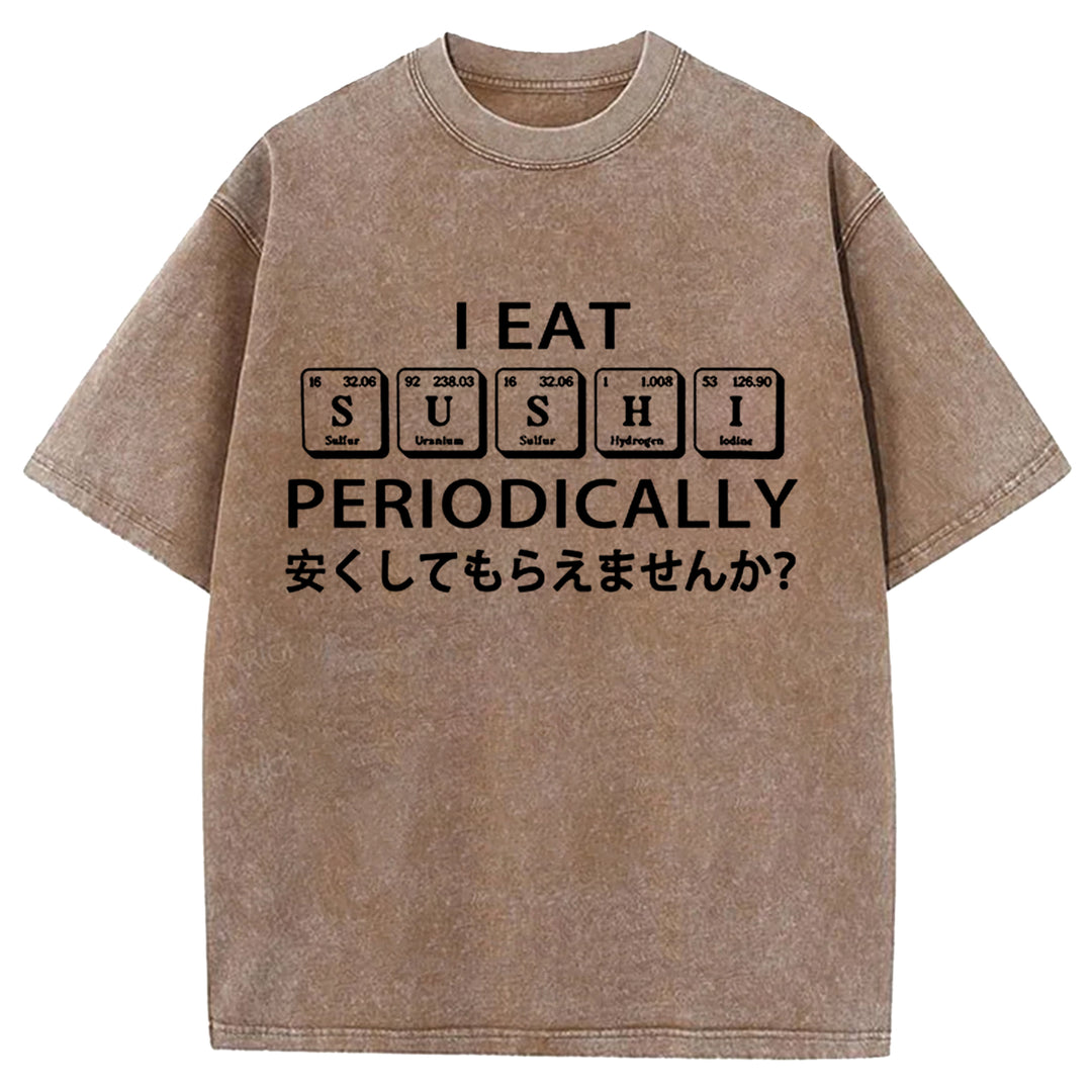 Regular Sushi Discounts Washed Crew Neck T-Shirt