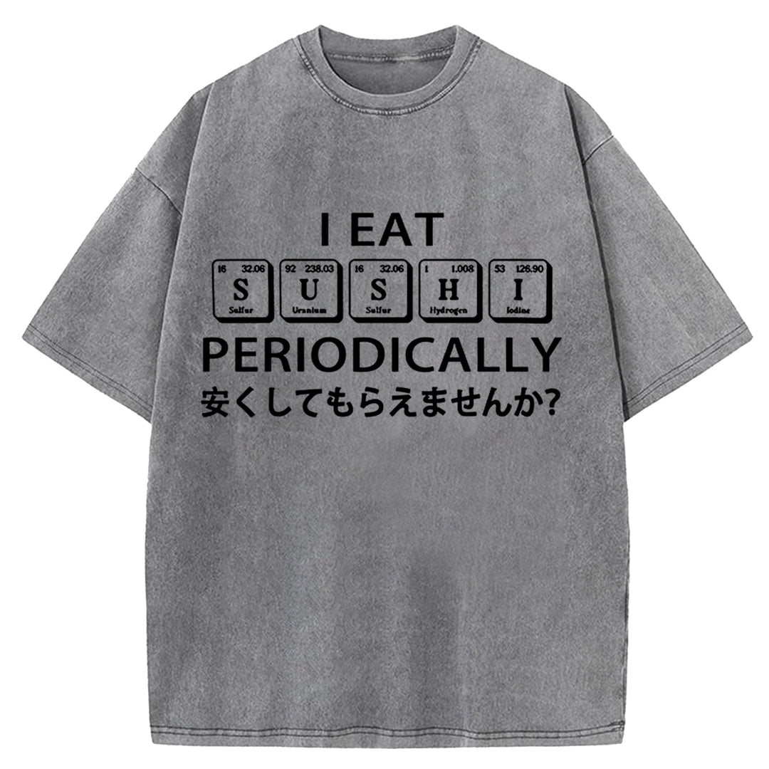 Regular Sushi Discounts Washed Crew Neck T-Shirt