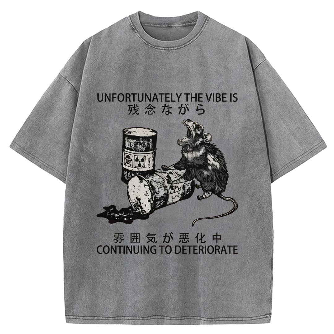 CONTINUING TO DETERIORATE Washed Crew Neck T-shirt