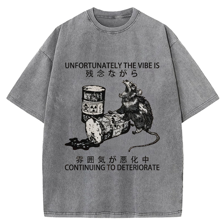 CONTINUING TO DETERIORATE Washed Crew Neck T-shirt