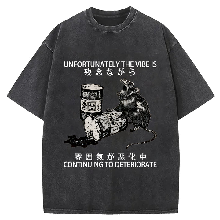 CONTINUING TO DETERIORATE Washed Crew Neck T-shirt