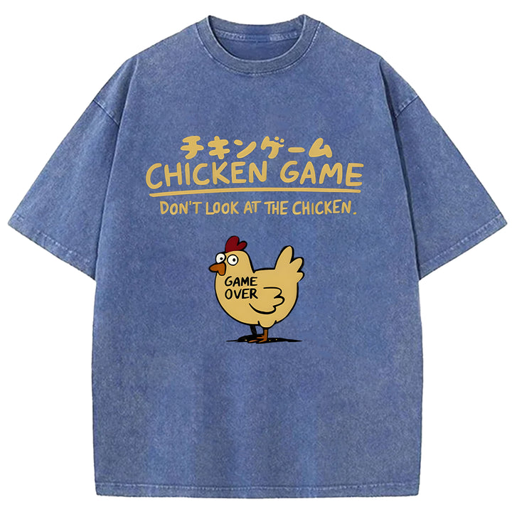 CHICKEN GAME Washed Crew Neck T-shirt