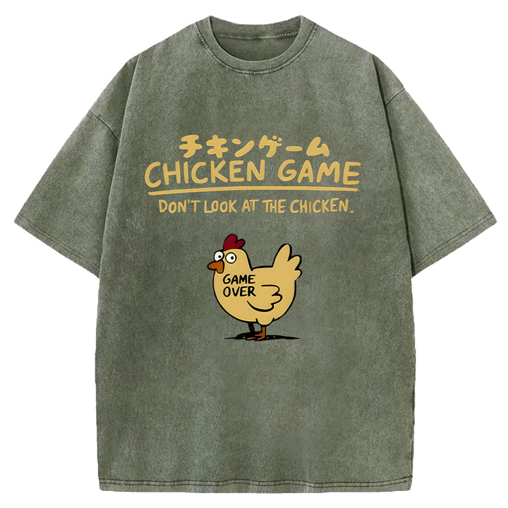 CHICKEN GAME Washed Crew Neck T-shirt