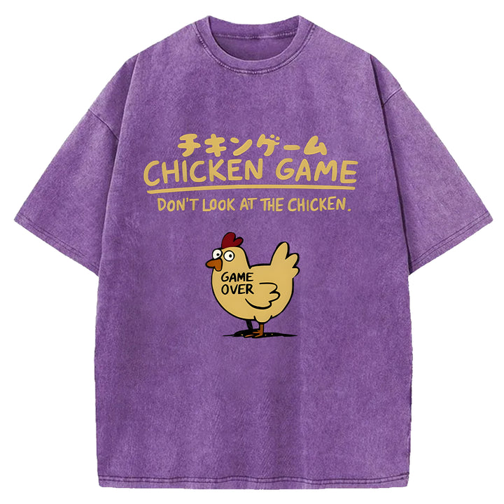 CHICKEN GAME Washed Crew Neck T-shirt