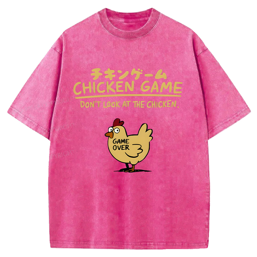 CHICKEN GAME Washed Crew Neck T-shirt