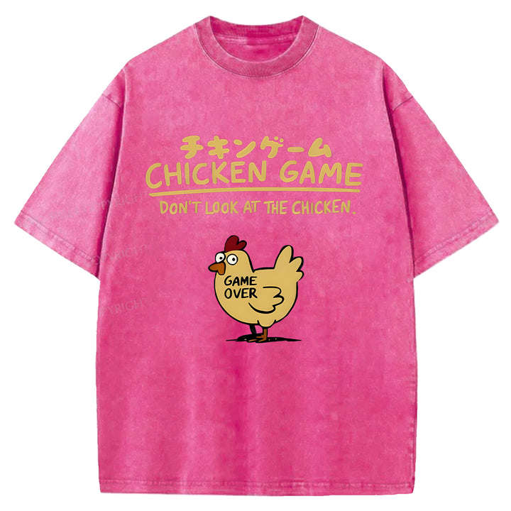 CHICKEN GAME Washed Crew Neck T-shirt
