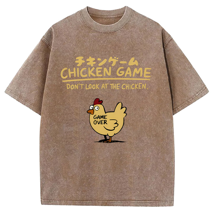 CHICKEN GAME Washed Crew Neck T-shirt