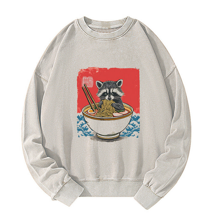 Ramen Lover Raccoon Washed Sweatshirt