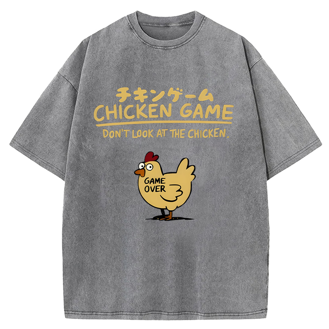 CHICKEN GAME Washed Crew Neck T-shirt