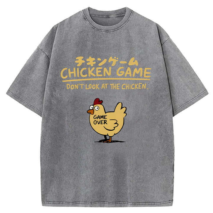 CHICKEN GAME Washed Crew Neck T-shirt