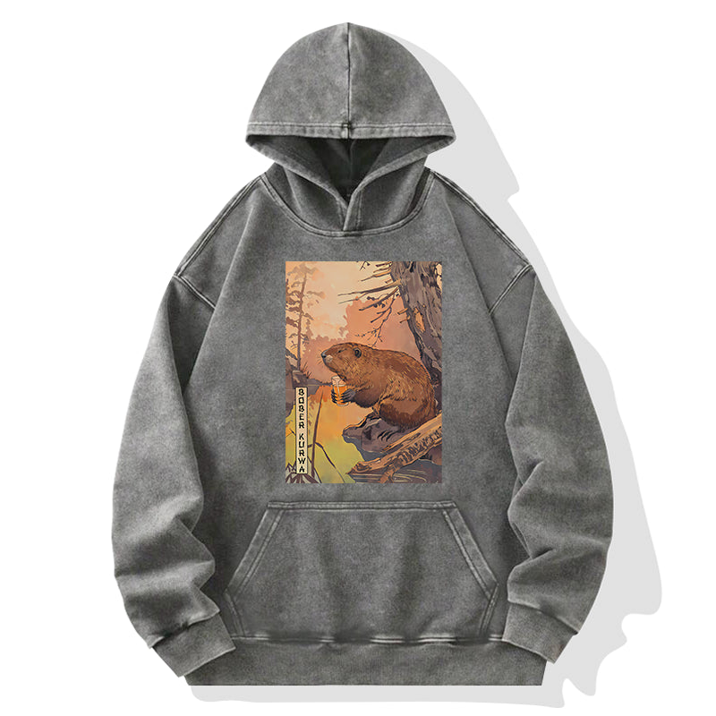 Beaver By The River Washed Hoodie