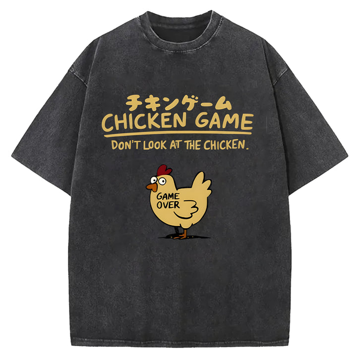 CHICKEN GAME Washed Crew Neck T-shirt