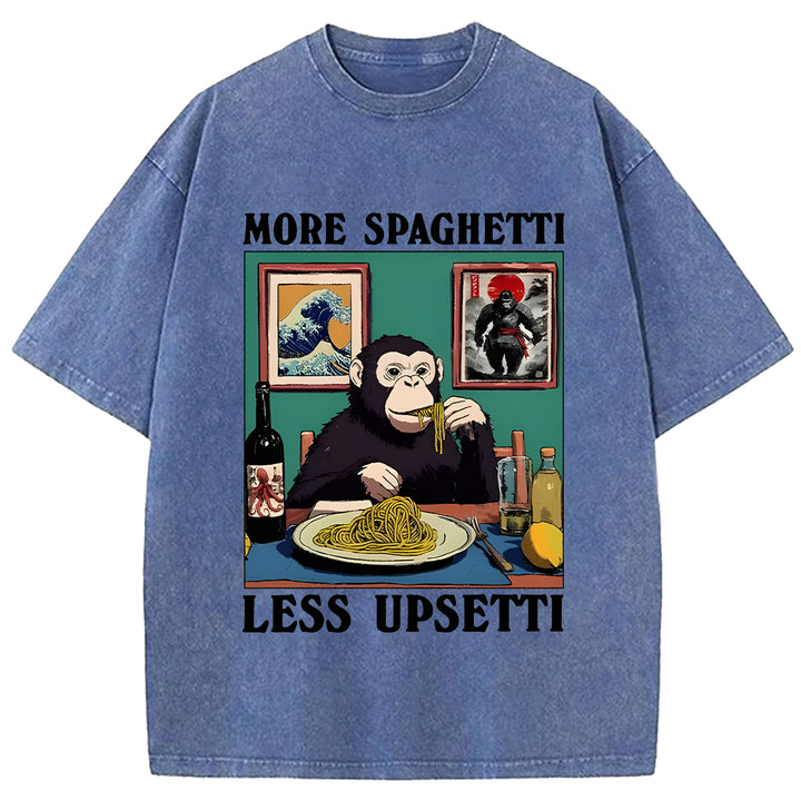 More Spaghetti Less Upset Bigfoot Washed Crew Neck T-Shirt