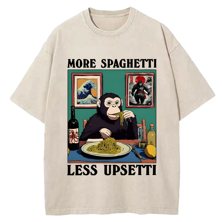 More Spaghetti Less Upset Bigfoot Washed Crew Neck T-Shirt