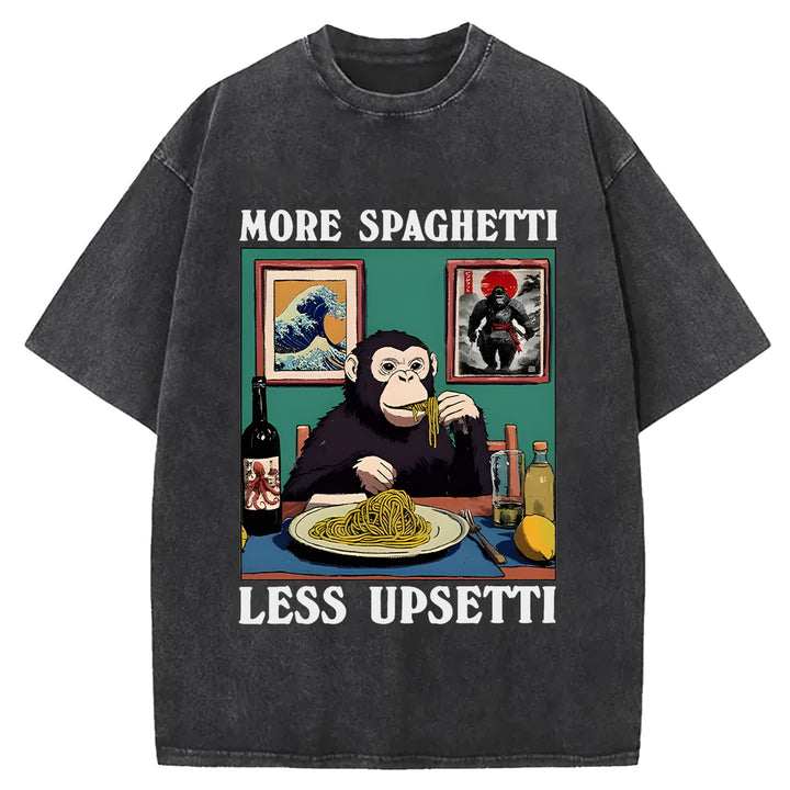 More Spaghetti Less Upset Bigfoot Washed Crew Neck T-Shirt