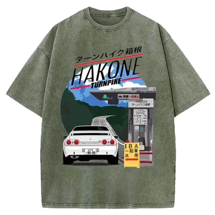 Hakone Nissan Skyline R32 JDM Washed Crew Neck T-Shirt
