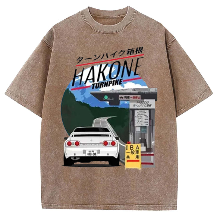 Hakone Nissan Skyline R32 JDM Washed Crew Neck T-Shirt