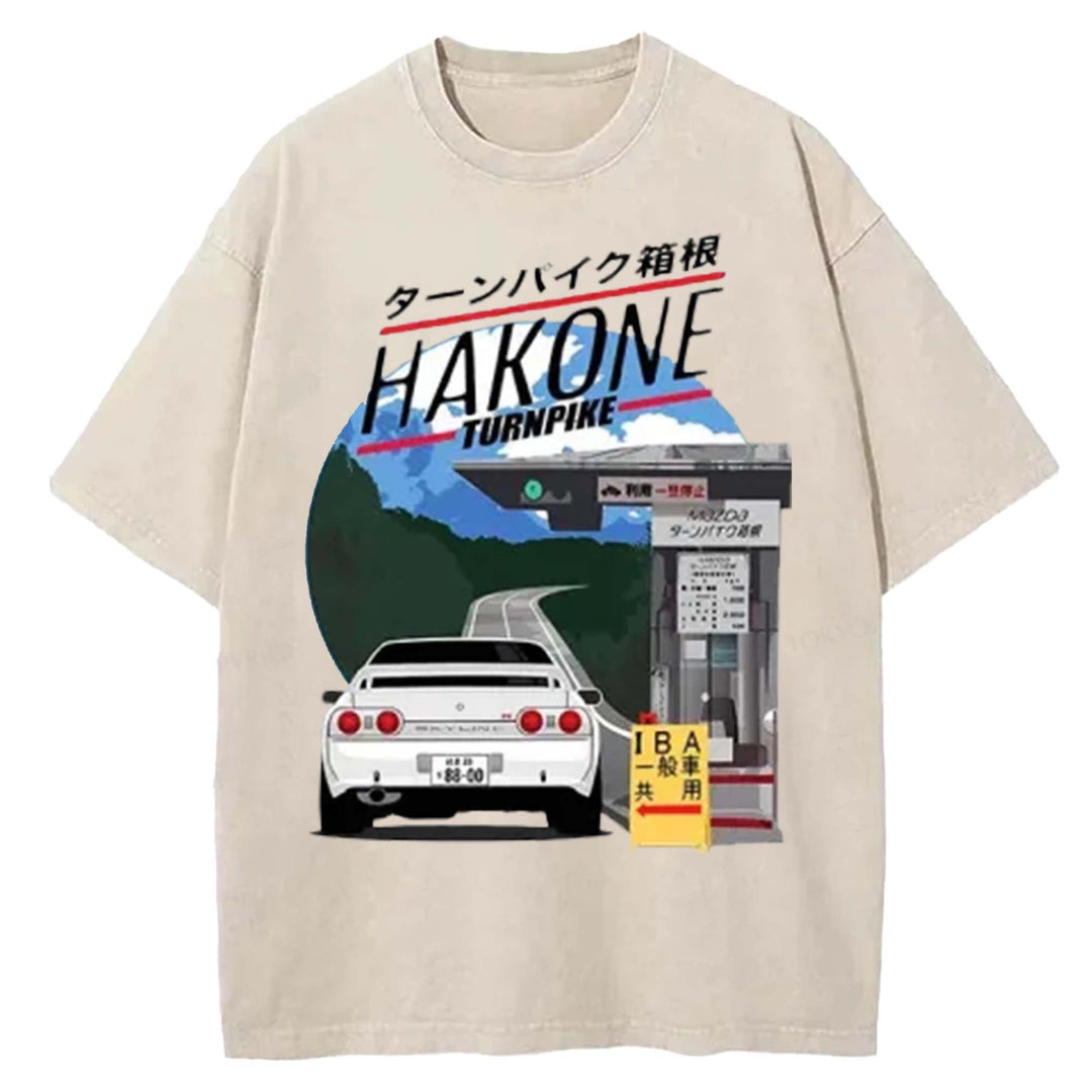 Hakone Nissan Skyline R32 JDM Washed Crew Neck T-Shirt
