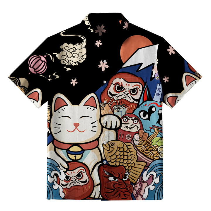 Traditional Japanese Elements Button-up Shirt
