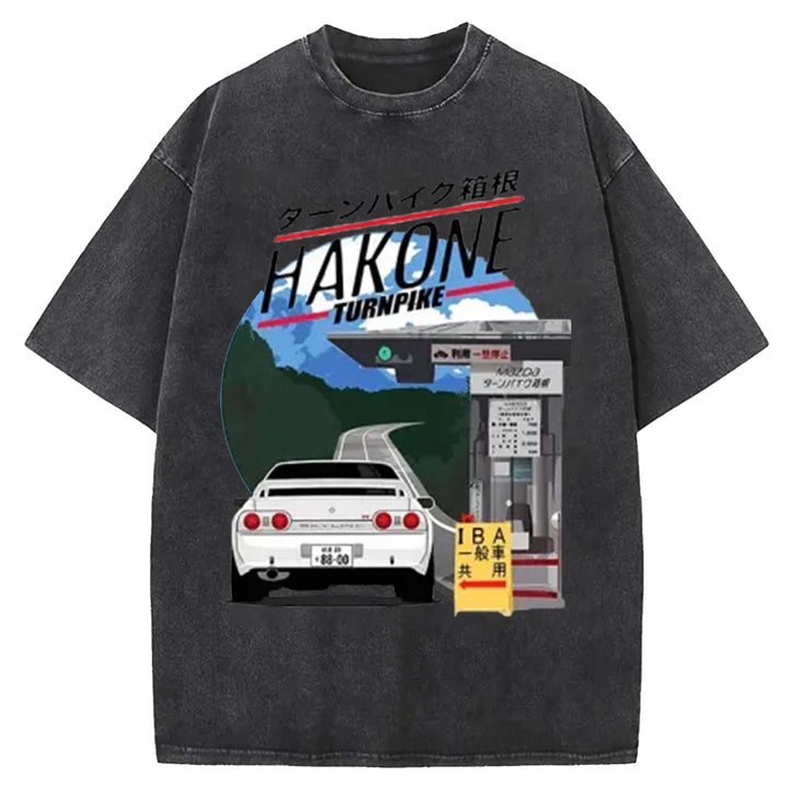 Hakone Nissan Skyline R32 JDM Washed Crew Neck T-Shirt