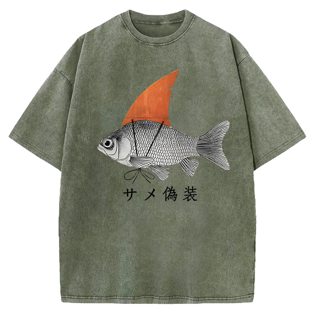 Fake Fish Washed Crew Neck T-shirt