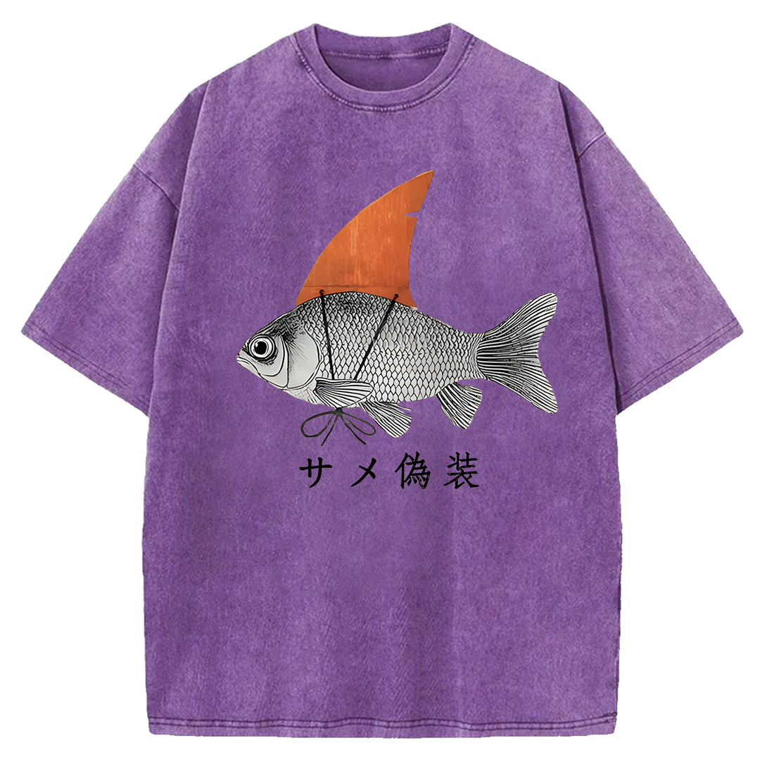 Fake Fish Washed Crew Neck T-shirt
