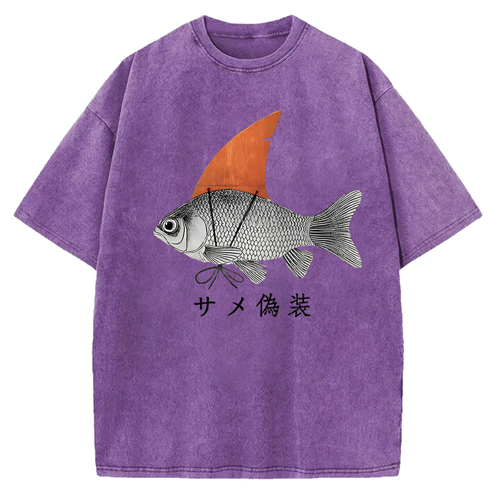 Fake Fish Washed Crew Neck T-shirt