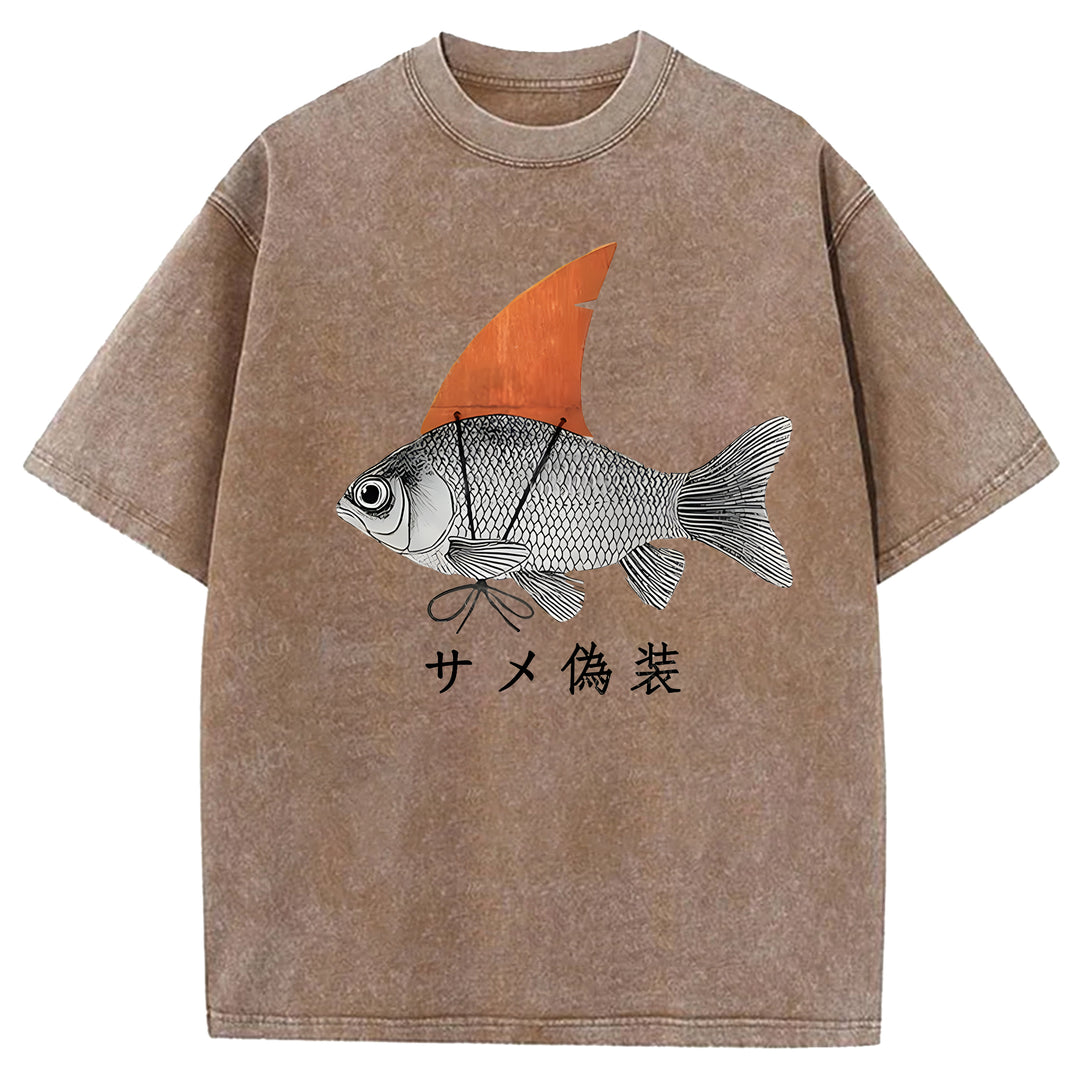 Fake Fish Washed Crew Neck T-shirt