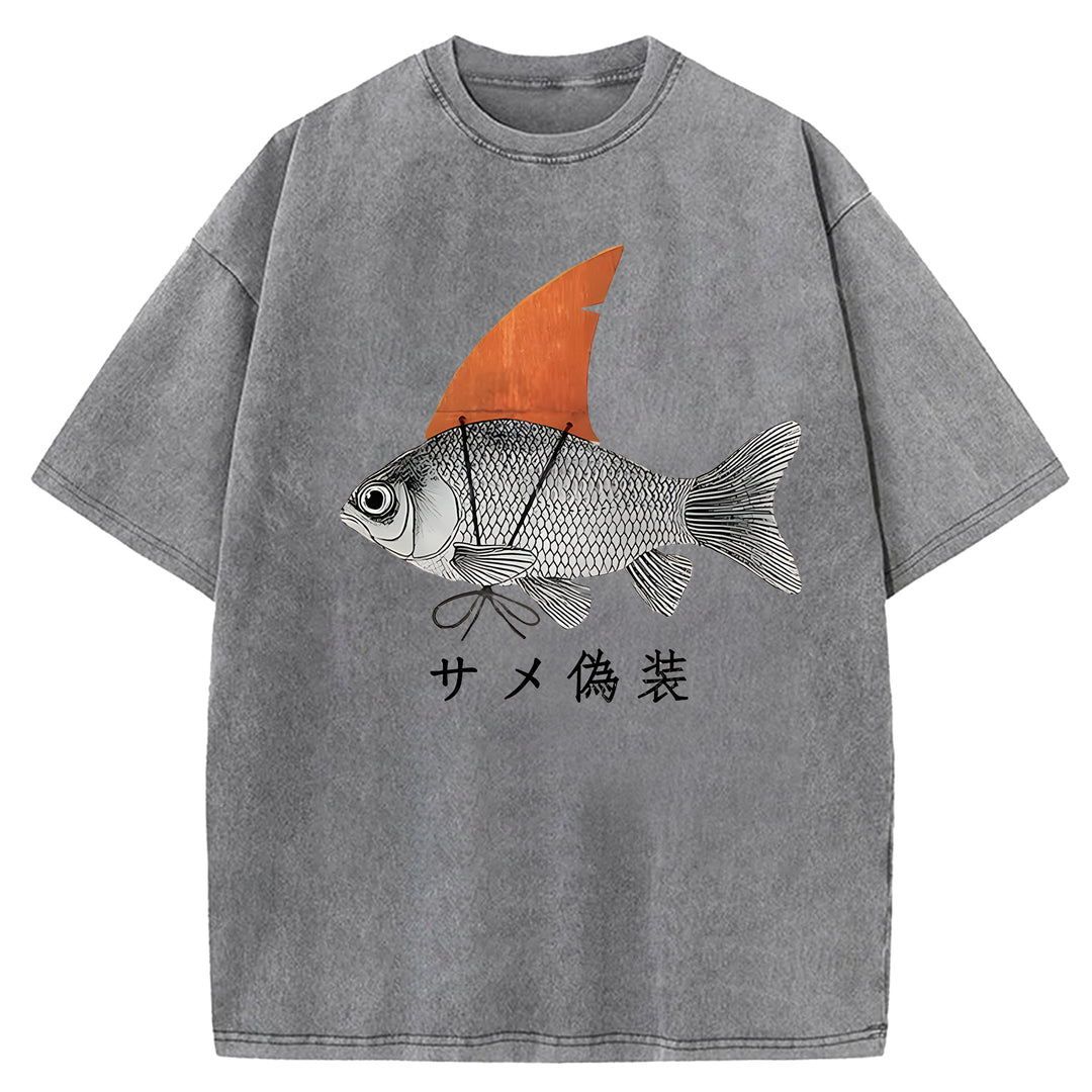 Fake Fish Washed Crew Neck T-shirt