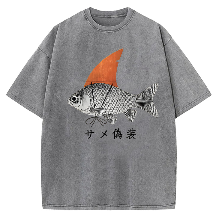 Fake Fish Washed Crew Neck T-shirt