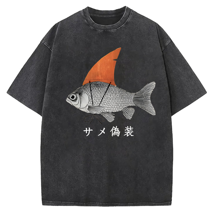 Fake Fish Washed Crew Neck T-shirt