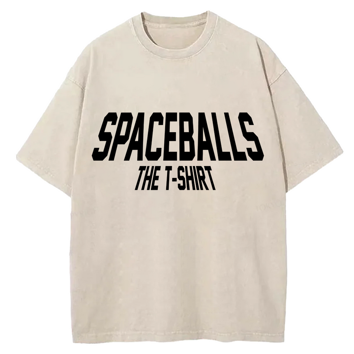 Spaceballs The T-Shirt Design Washed Crew Neck T-Shirt