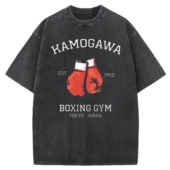 BOXING GYM Washed Crew Neck T-shirt