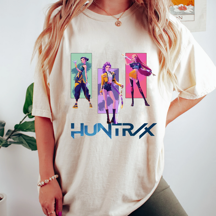 Huntrix Kpop Demo Movie Vintage Print Retro T-shirt