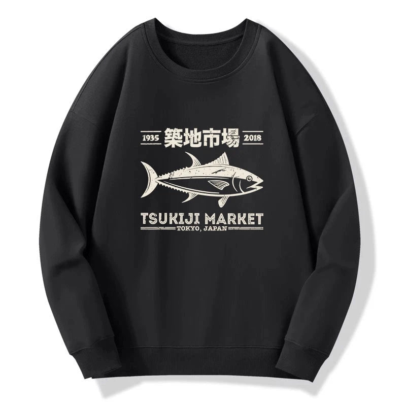 Retro Tsukiji Fish Market Streetwear Tokyo Sweatshirt