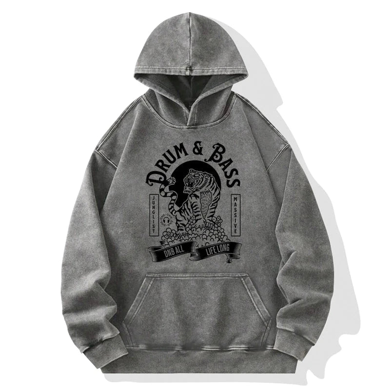 Drum & Bass Tiger Washed Hoodie