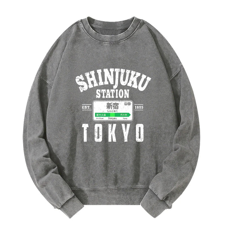 Shinjuku Station Yamanote Line Washed Sweatshirt
