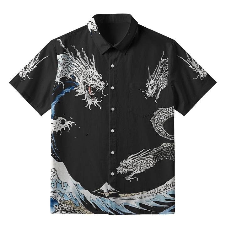 The Great Wave Off Dragon Button-up Shirt