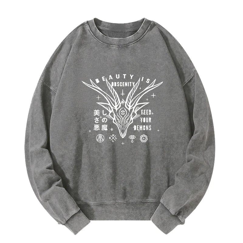 Beautiful Devil Japanese Washed Sweatshirt