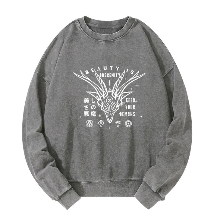 Beautiful Devil Japanese Washed Sweatshirt