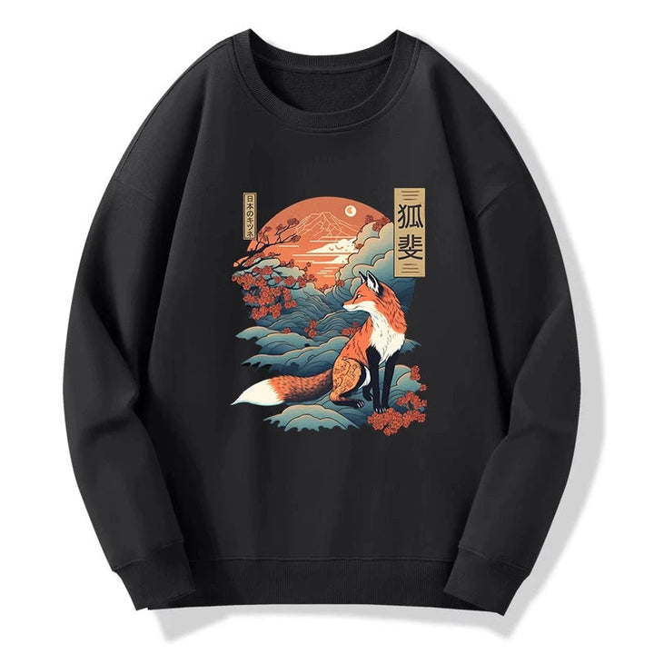 Japanese Kitsune Fox Sakura Sweatshirt