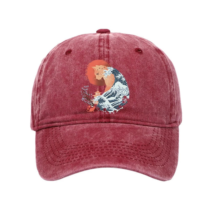 Spirit Cat Wave Japan Washed Cap